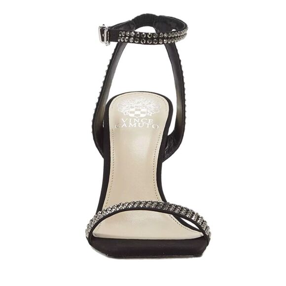 New! Vince Camuto “Saprenda” strapped high heels black suede sandals with rhines - Picture 5 of 10